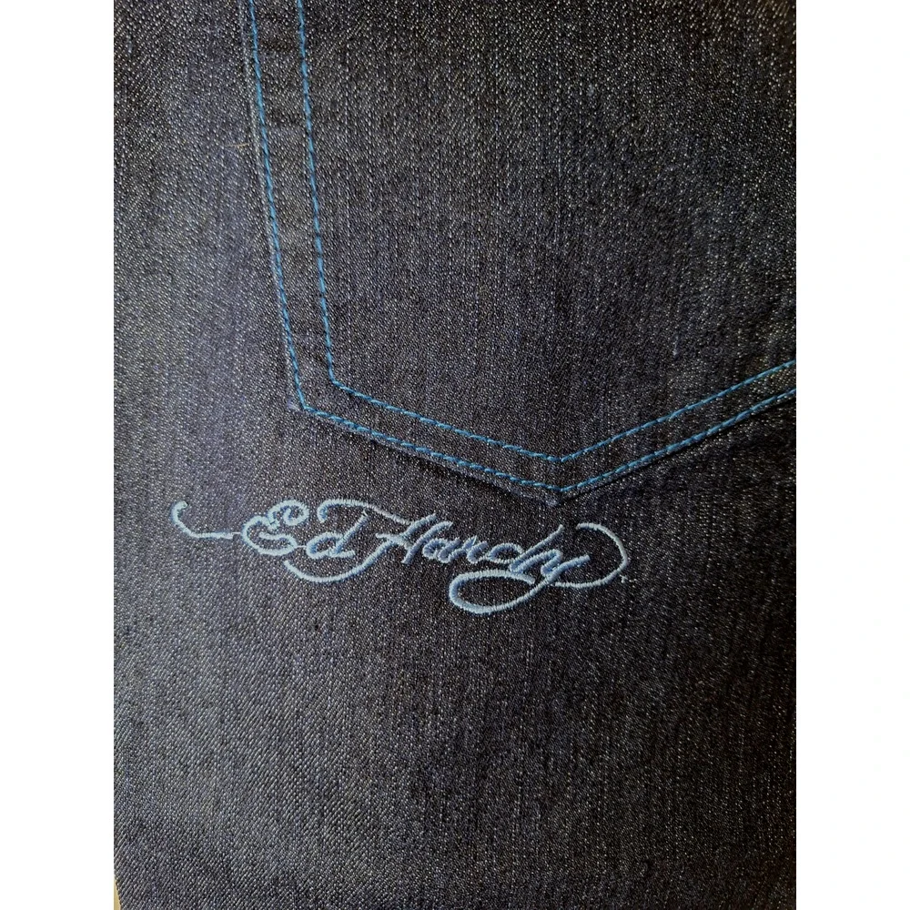 Vintage Y2K Ed Hardy Jeans Studded Embroidered Japanese Dragon Grunge Streetwear
